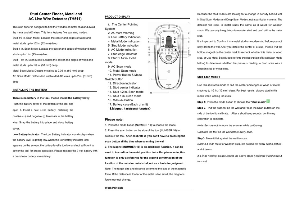 TAVOOL TH511 QUICK START MANUAL Pdf Download ManualsLib