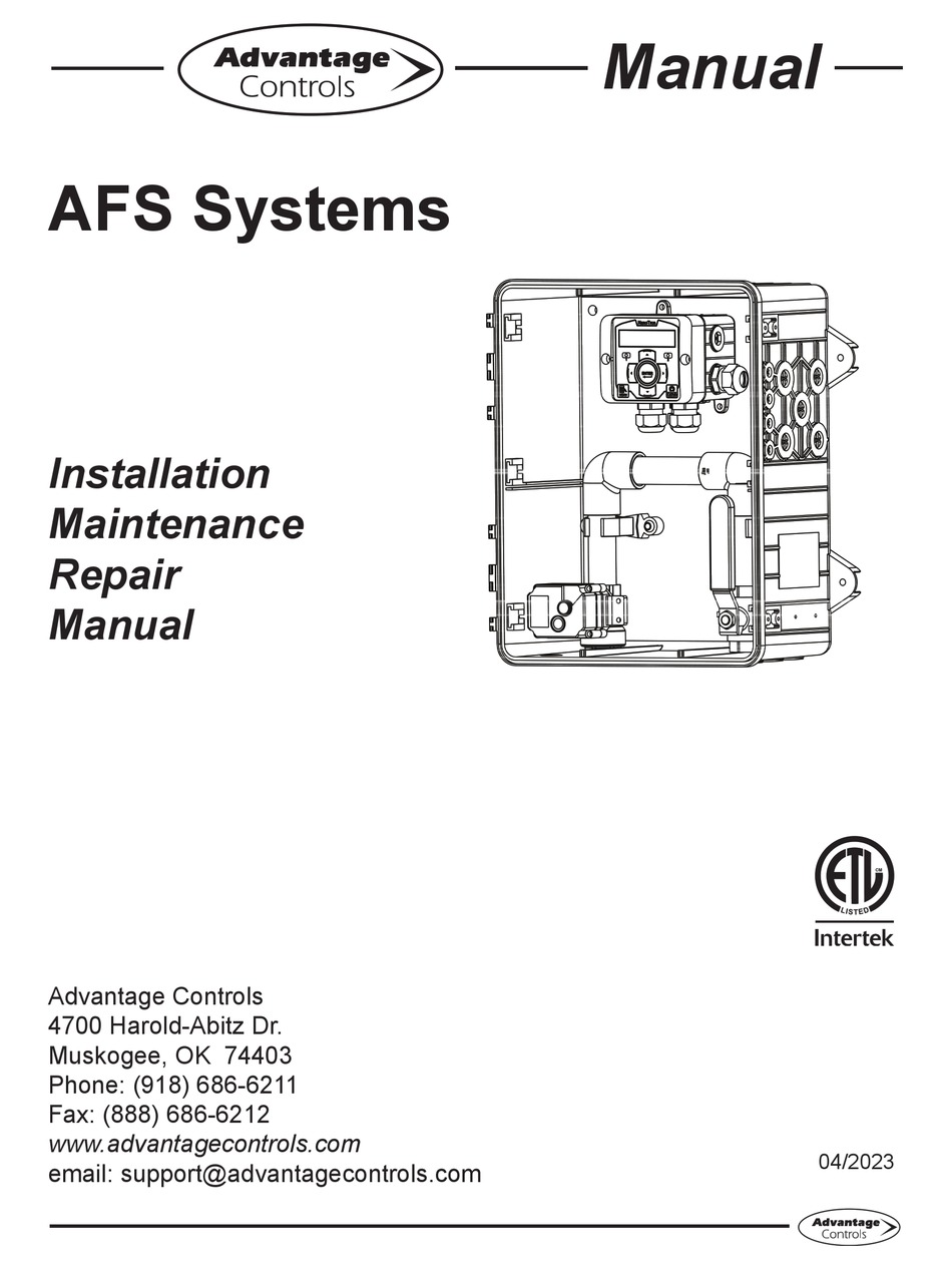 ADVANTAGE CONTROLS AFS SYSTEMS MANUAL Pdf Download ManualsLib