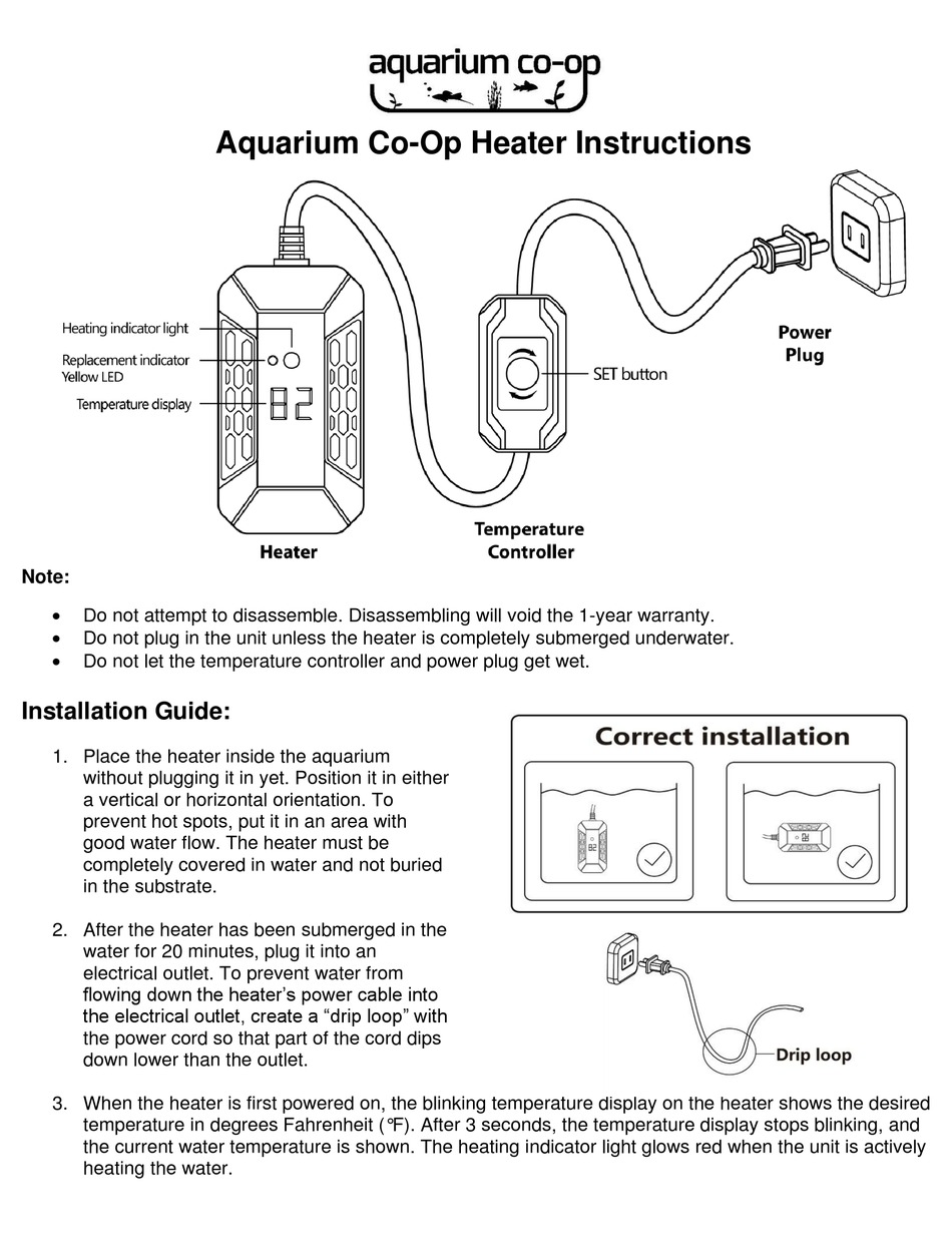 AQUARIUM COOP HEATER INSTRUCTIONS Pdf Download ManualsLib