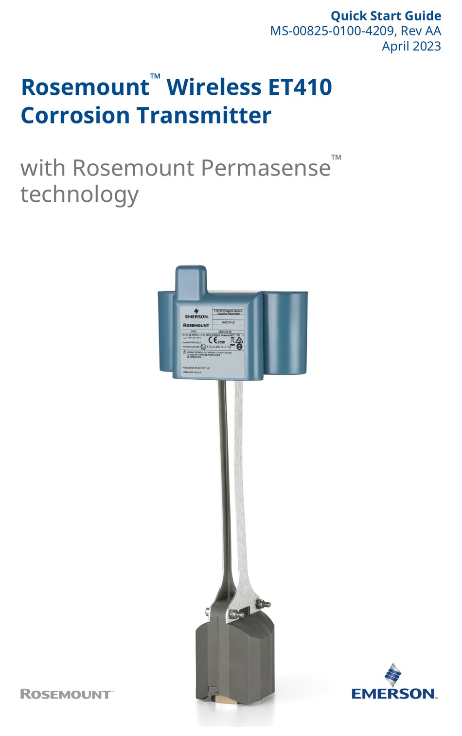 EMERSON ROSEMOUNT WIRELESS ET410 QUICK START MANUAL Pdf Download | ManualsLib