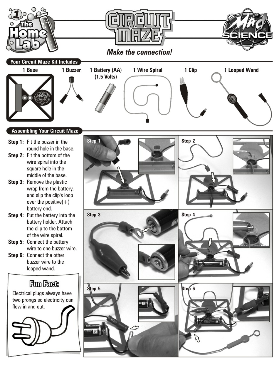 MAD SCIENCE THE HOME LAB CIRCUIT MAZE QUICK START MANUAL Pdf Download ...