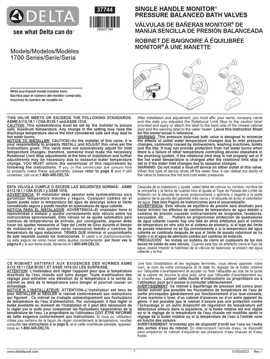 DELTA 1700 SERIES INSTALLATION MANUAL Pdf Download ManualsLib