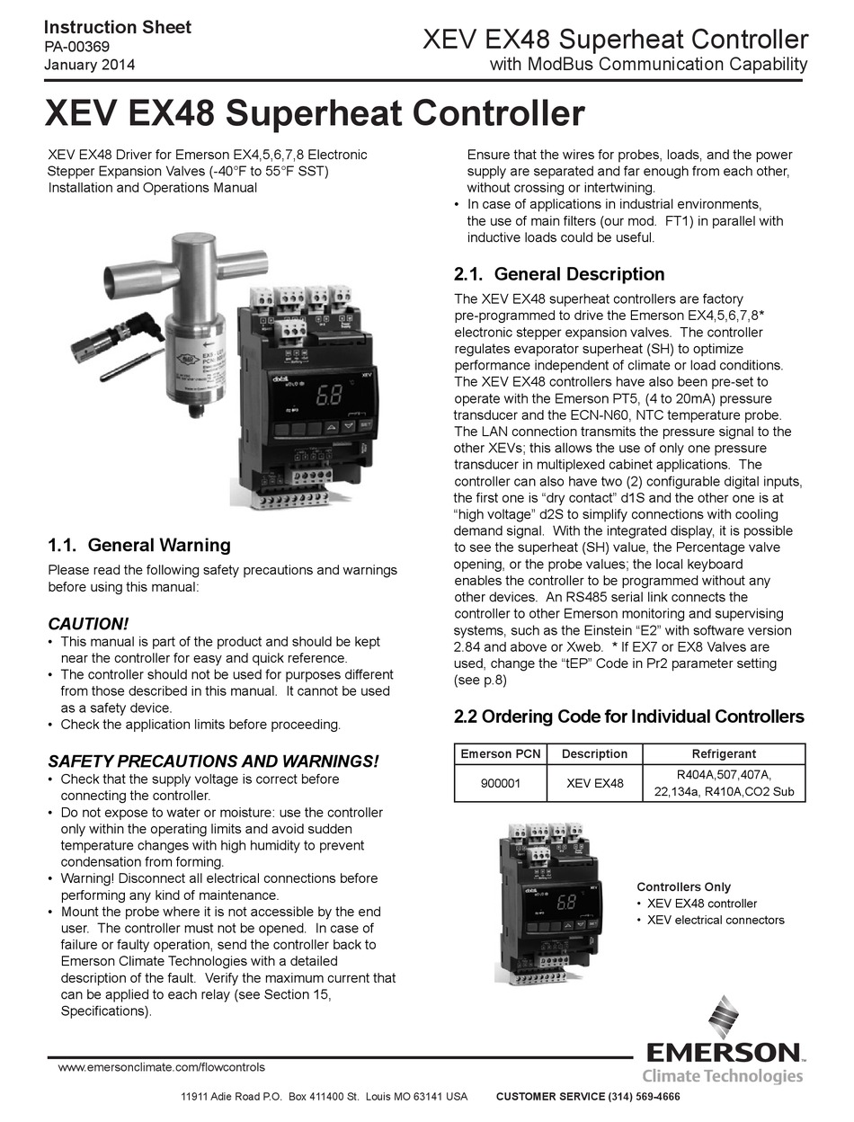 EMERSON XEV EX48 INSTRUCTION SHEET Pdf Download ManualsLib