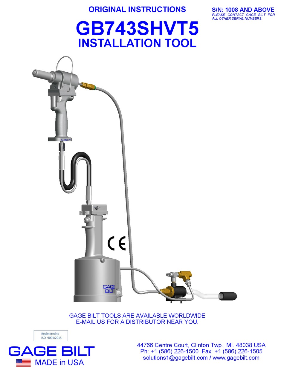 GAGE BILT GB743SHVT5 ORIGINAL INSTRUCTIONS MANUAL Pdf Download ManualsLib