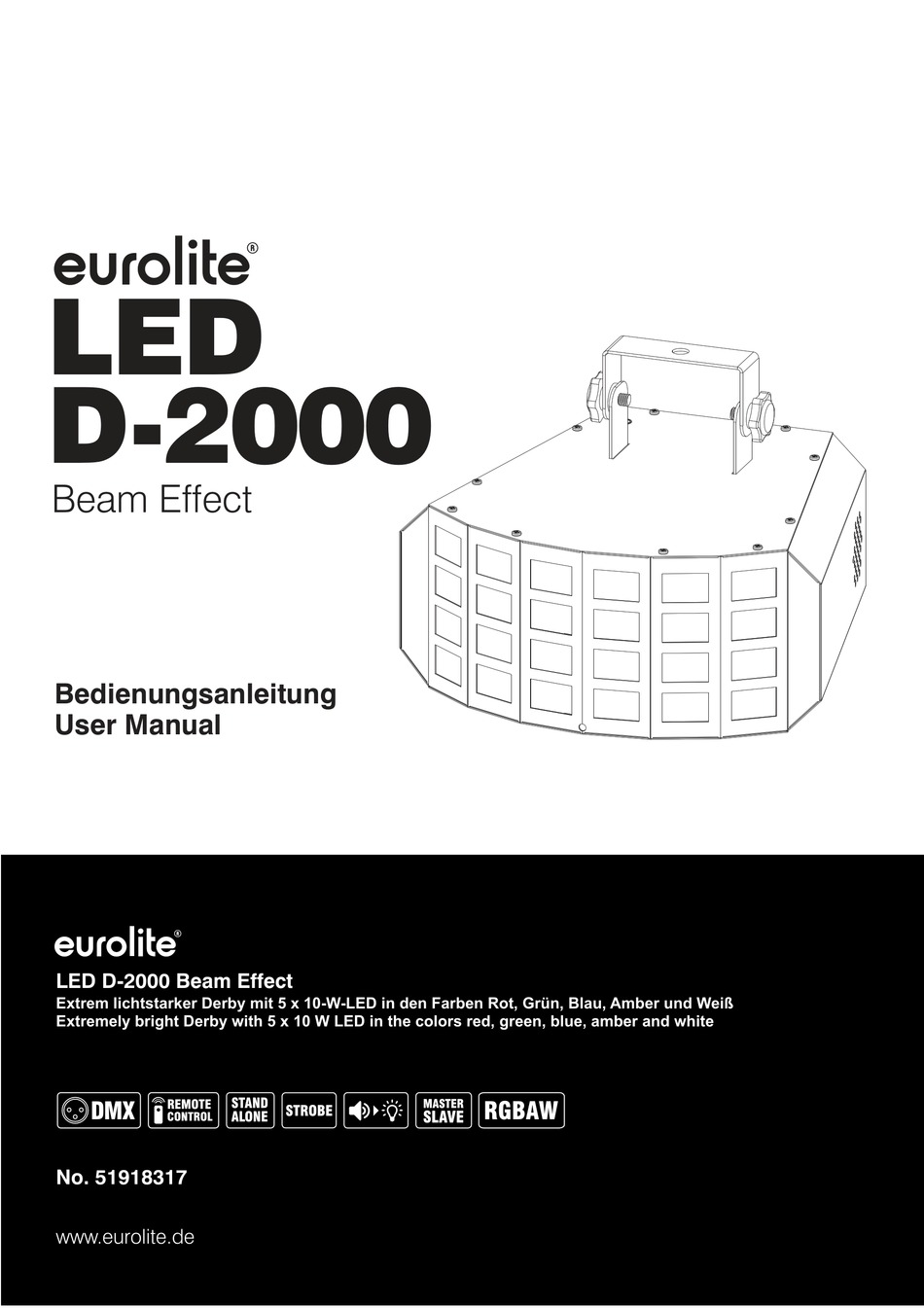 EUROLITE LED D-2000 USER MANUAL Pdf Download | ManualsLib