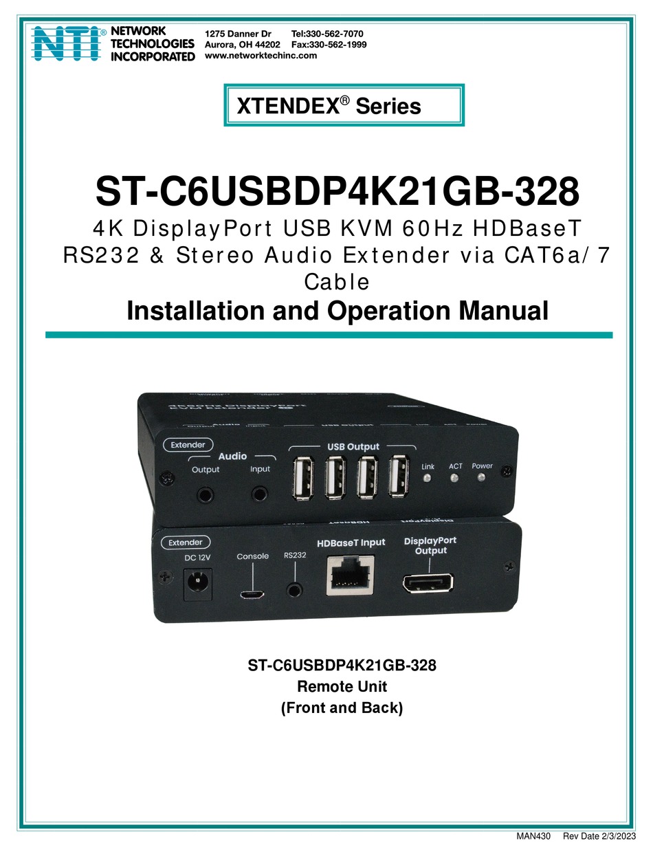 Nti Xtendex Series Installation And Operation Manual Pdf Download Manualslib