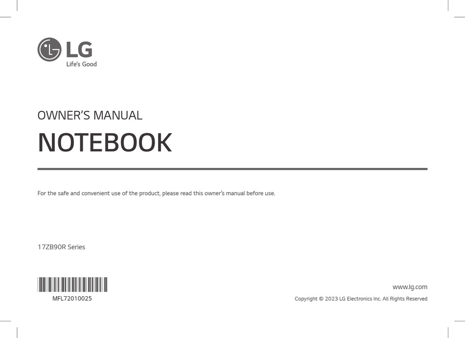 LG 17ZB90R SERIES OWNER'S MANUAL Pdf Download | ManualsLib