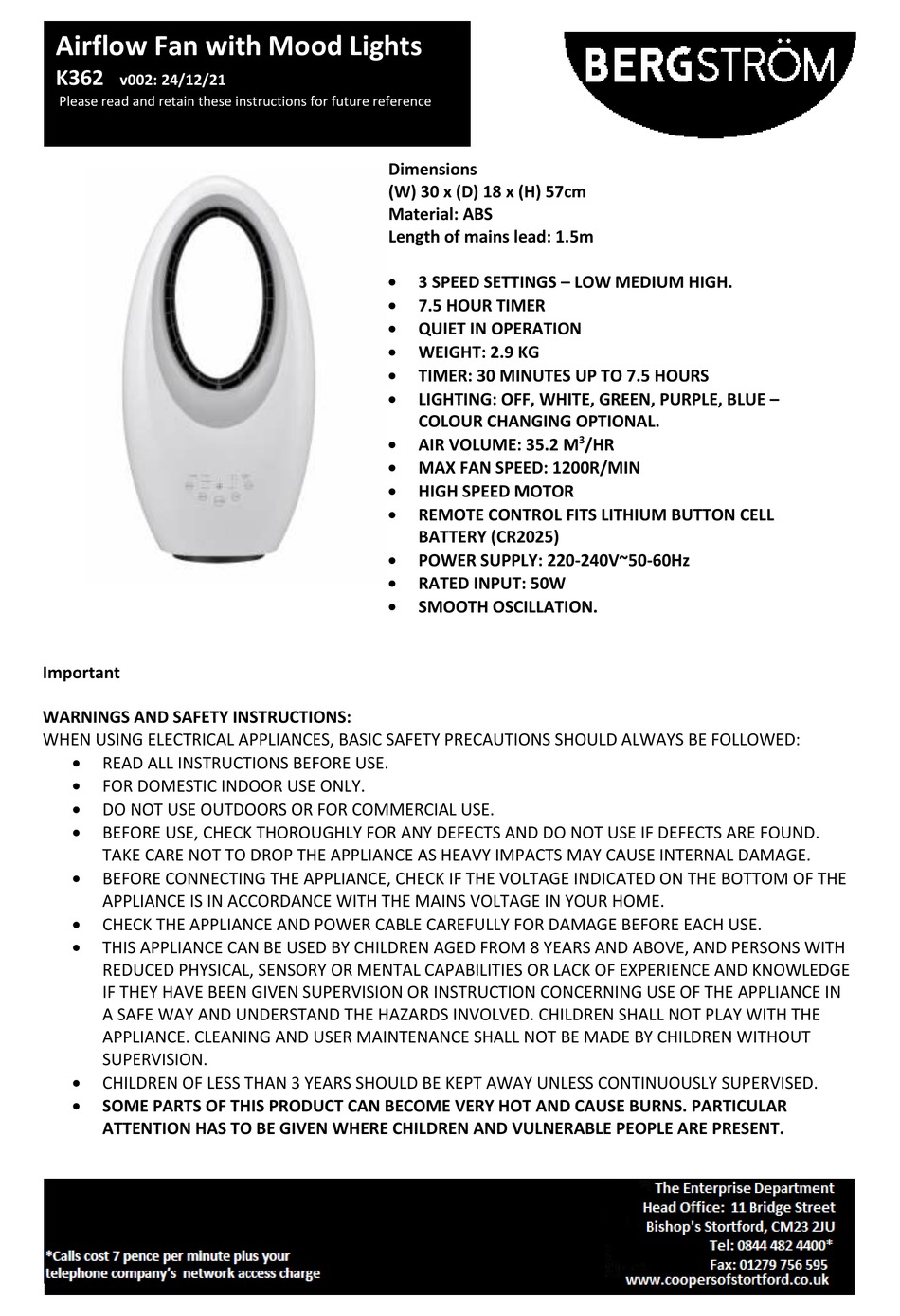 BERGSTROM K362 INSTRUCTIONS FOR USE MANUAL Pdf Download ManualsLib