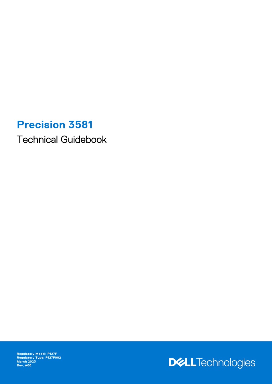 DELL PRECISION 3581 TECHNICAL MANUALBOOK Pdf Download ManualsLib