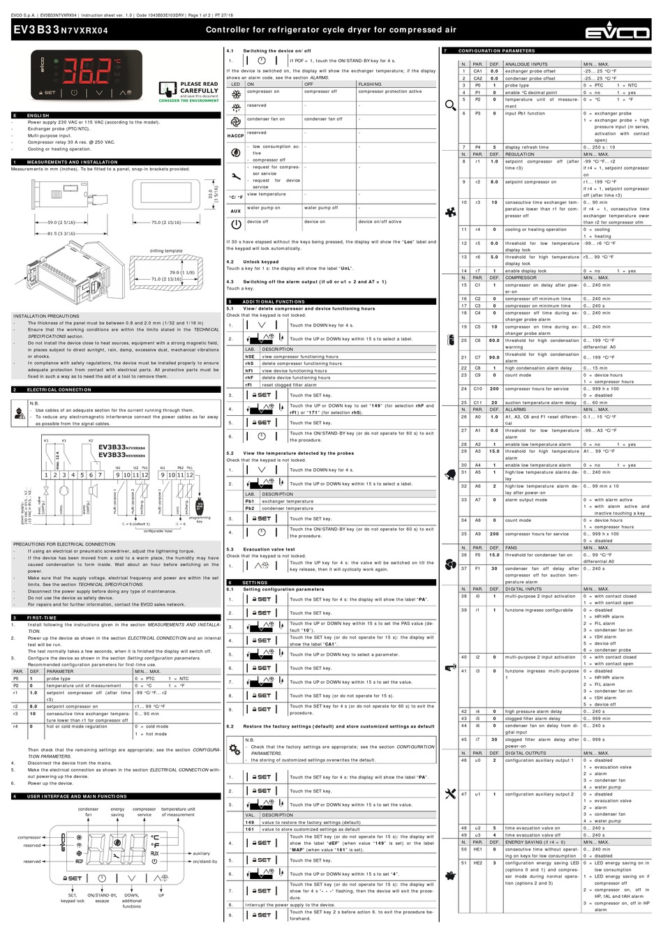 EVCO EV3B33N7VXRX04 INSTRUCTION SHEET Pdf Download ManualsLib