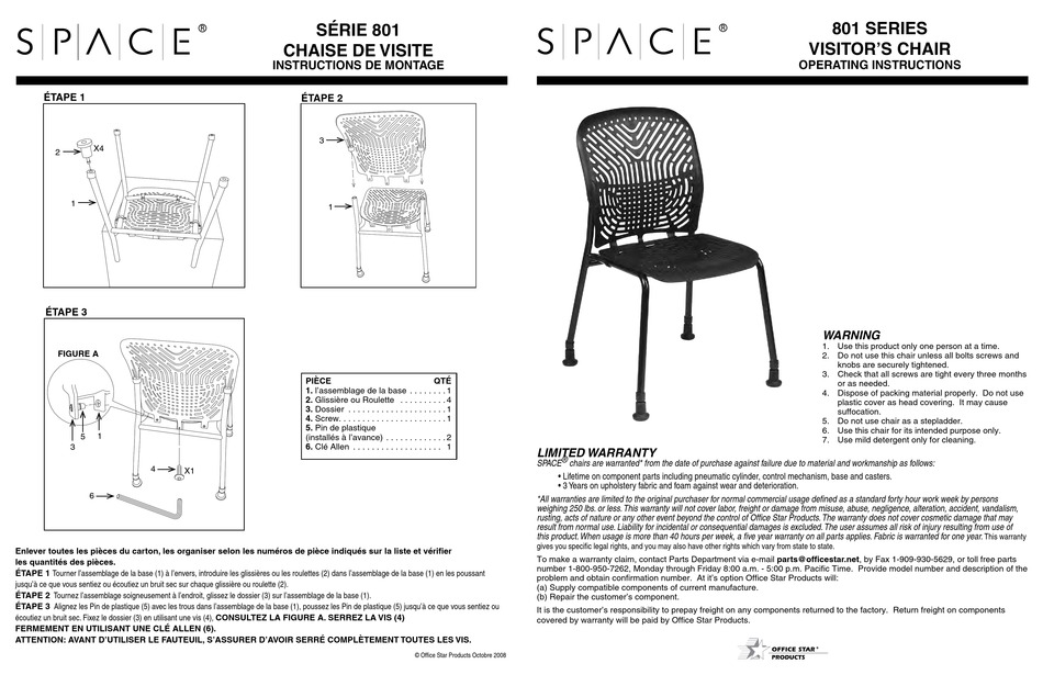 Office Star Products Space 801 Series 