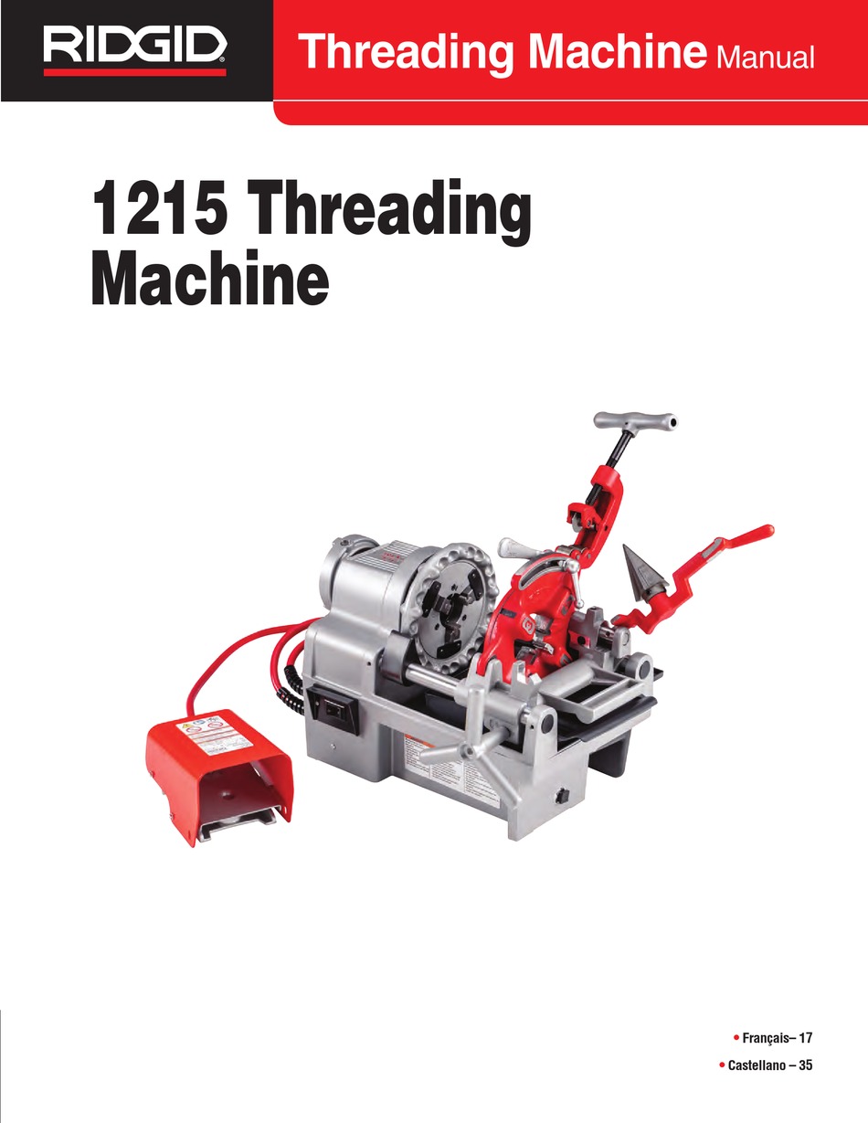 RIDGID 1215 MANUAL Pdf Download ManualsLib