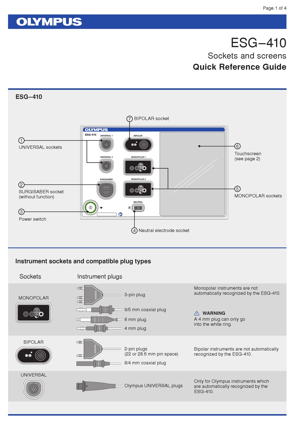 OLYMPUS ESG410 QUICK REFERENCE MANUAL Pdf Download ManualsLib