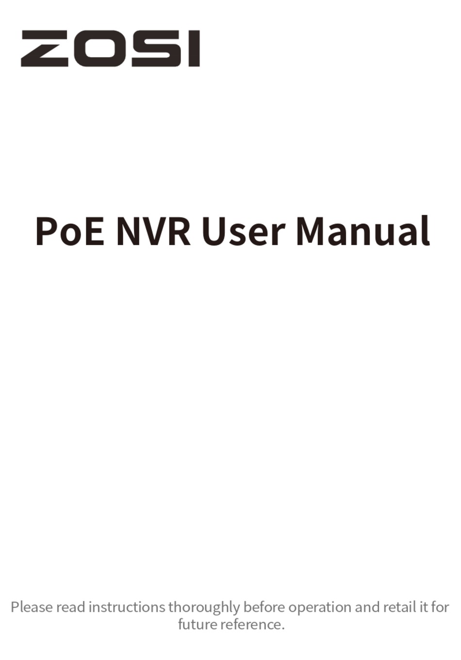 ZOSI POE NVR SERIES USER MANUAL Pdf Download ManualsLib