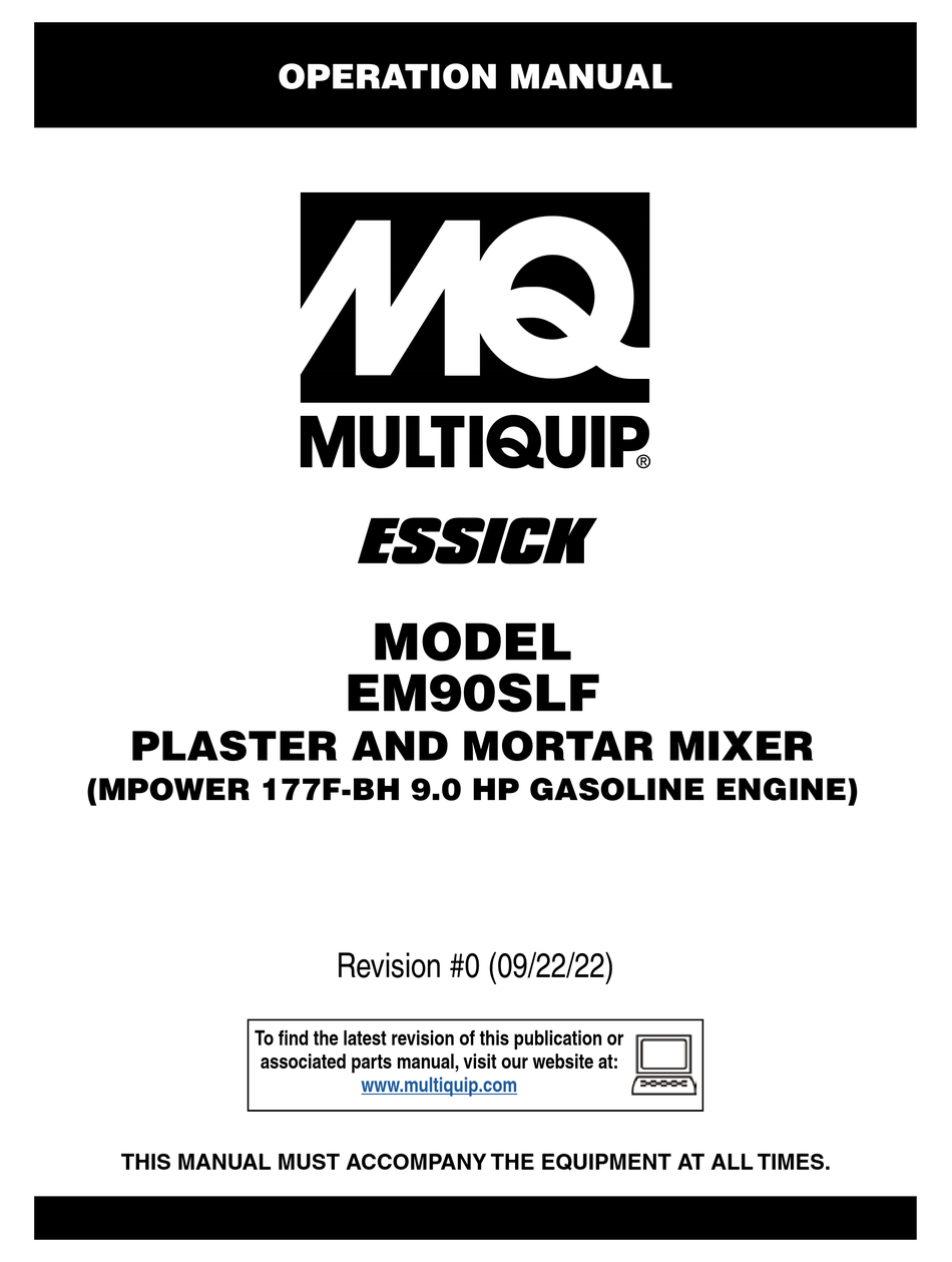 MULTIQUIP ESSICK EM90SLF OPERATION MANUAL Pdf Download ManualsLib