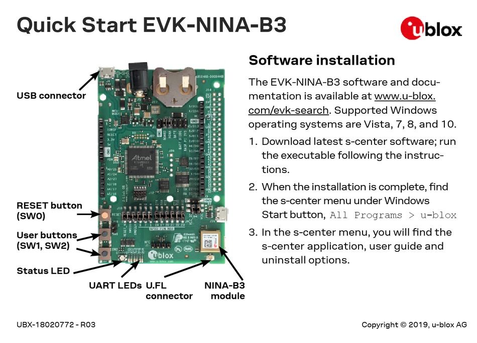 UBLOX EVK-NINA-B3 QUICK START Pdf Download | ManualsLib