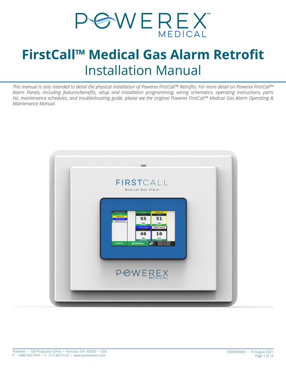 POWEREX FIRSTCALL INSTALLATION MANUAL Pdf Download ManualsLib