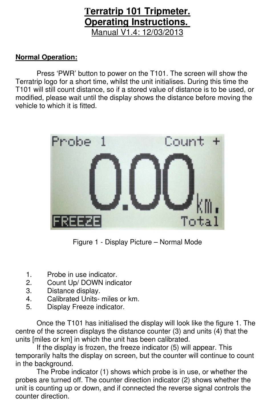 TERRATRIP TRIPMETER 101 OPERATING INSTRUCTIONS Pdf Download | ManualsLib