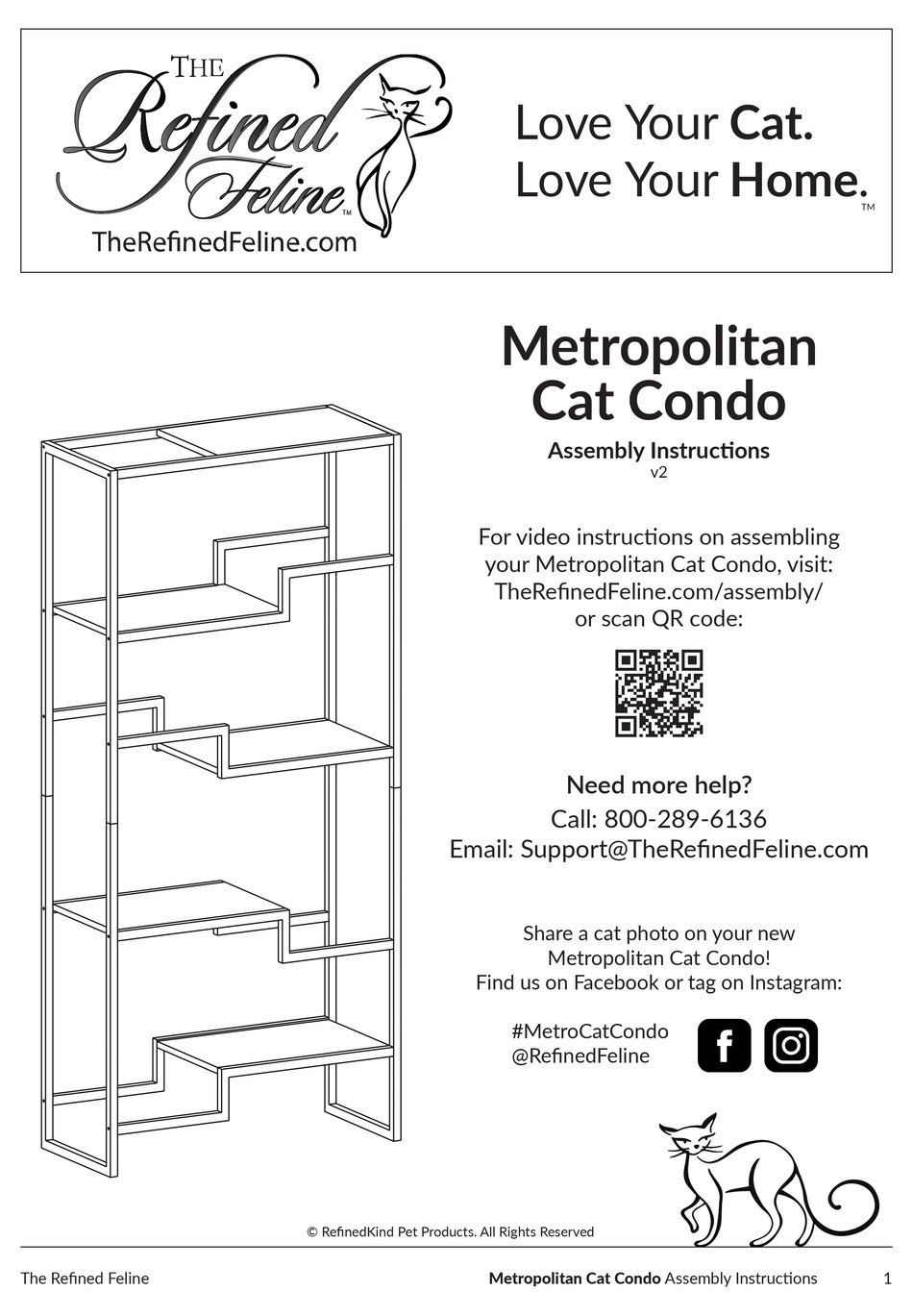 REFINED FELINE METROPOLITAN CAT CONDO ASSEMBLY INSTRUCTIONS MANUAL Pdf