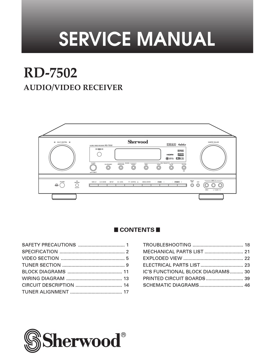 SHERWOOD RD7502 SERVICE MANUAL Pdf Download ManualsLib