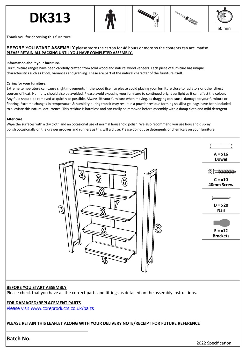 CORE PRODUCTS DK313 ASSEMBLY Pdf Download ManualsLib