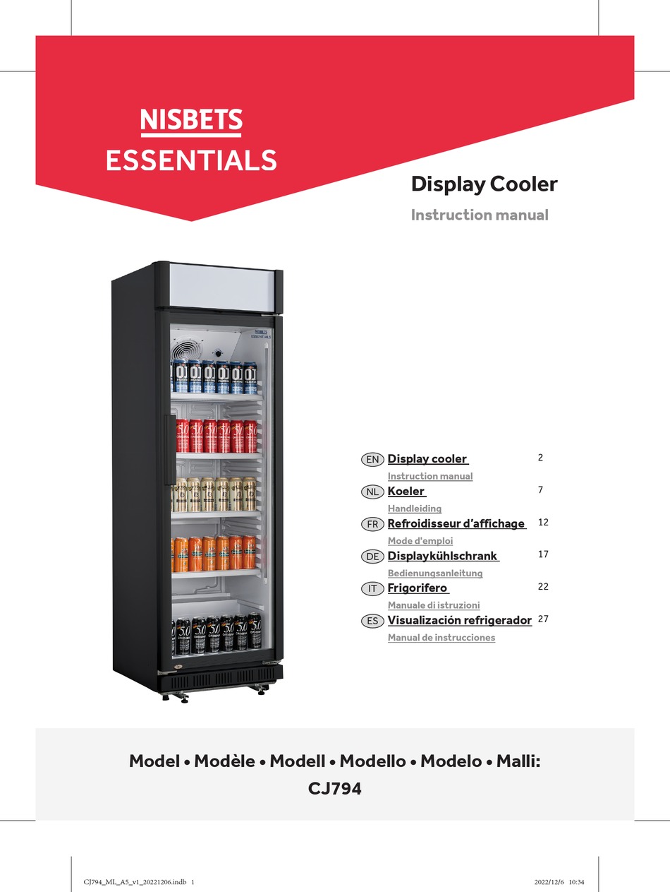 NISBETS ESSENTIALS CJ794 INSTRUCTION MANUAL Pdf Download ManualsLib