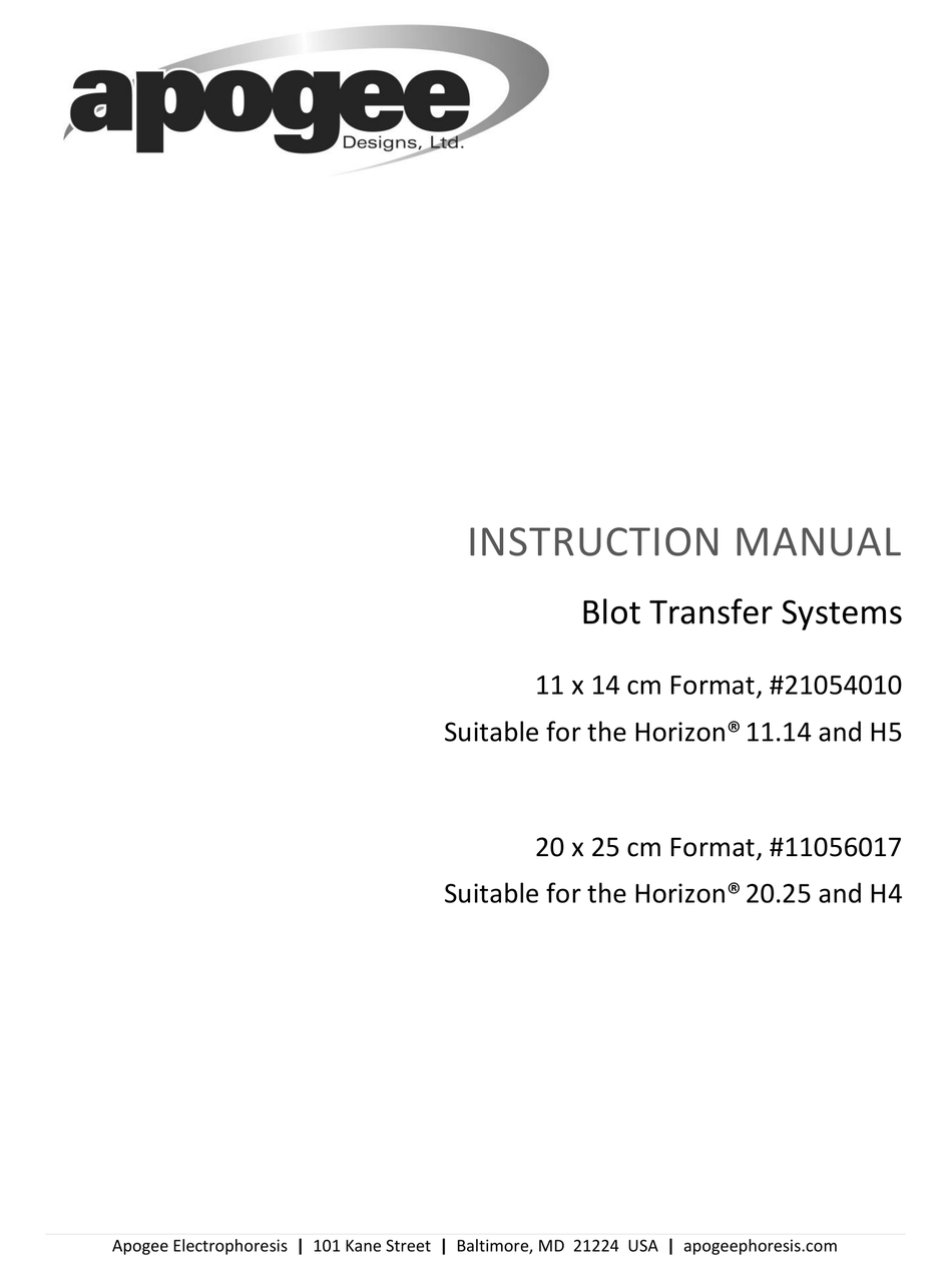 APOGEE 21054010 INSTRUCTION MANUAL Pdf Download ManualsLib