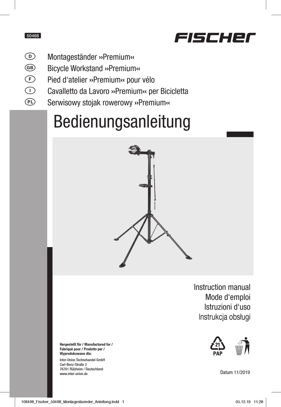 FISCHER PREMIUM INSTRUCTION MANUAL Pdf Download ManualsLib