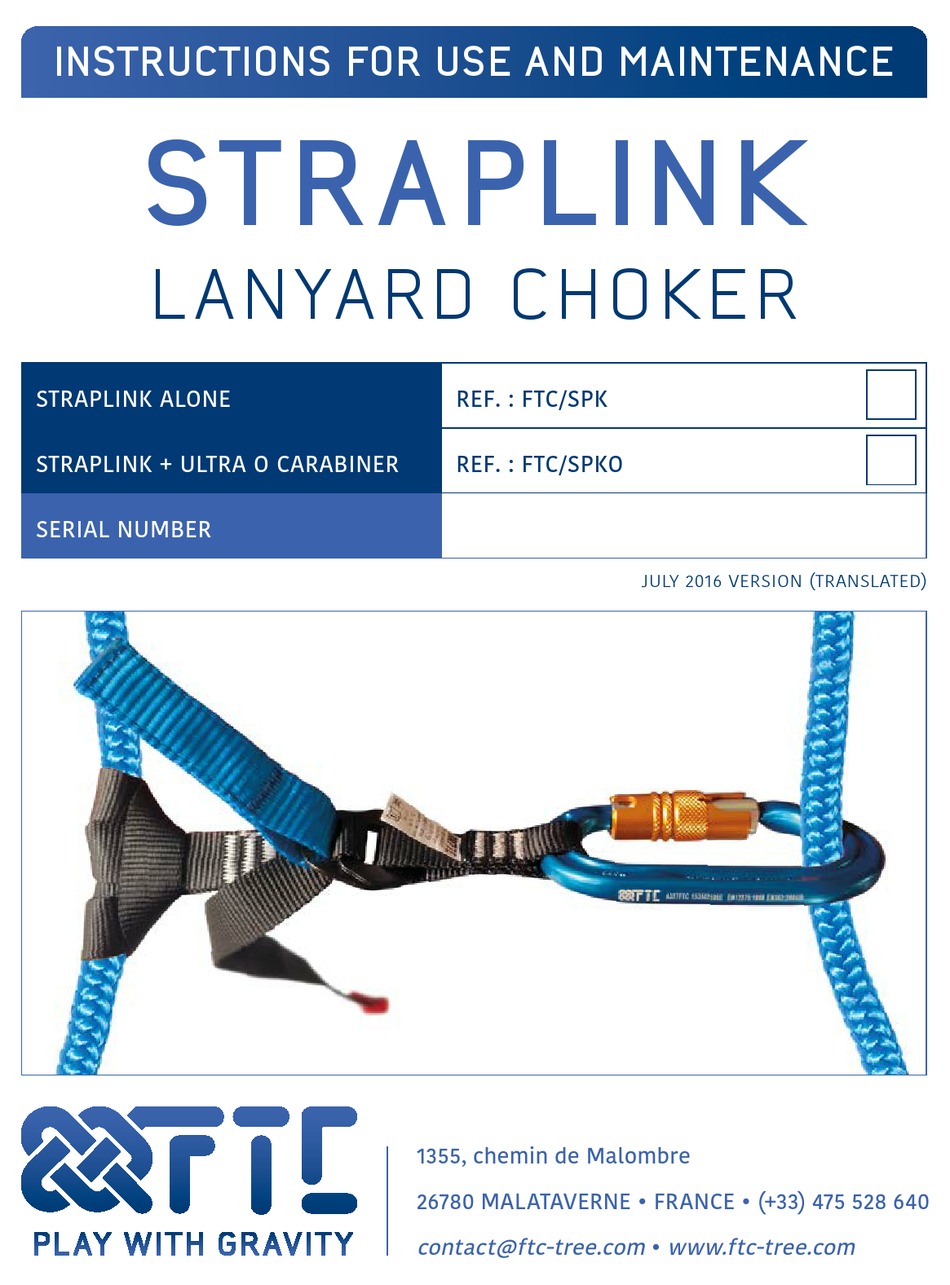 FTC STRAPLINK INSTRUCTIONS FOR USE AND MAINTENANCE MANUAL Pdf Download