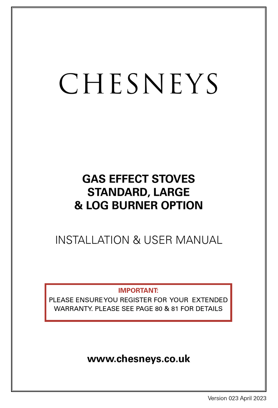 CHESNEY'S SALISBURY INSTALLATION & USER MANUAL Pdf Download ManualsLib