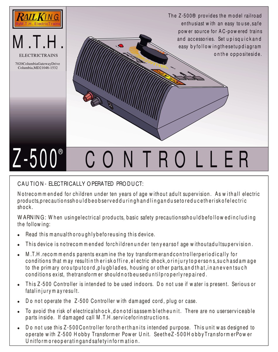MTHTRAINS RAIL KING Z500 QUICK START MANUAL Pdf Download ManualsLib