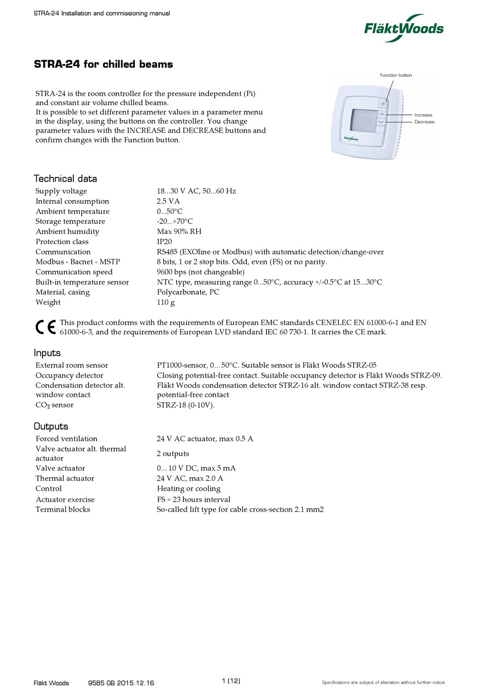 FLAKTWOODS STRA-24 INSTALLATION AND COMMISSIONING MANUAL Pdf Download ...