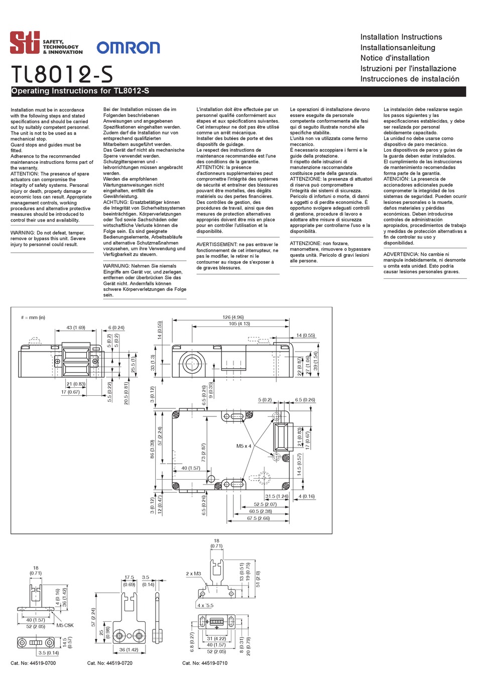 OMRON STI TL8012S INSTALLATION INSTRUCTIONS Pdf Download ManualsLib
