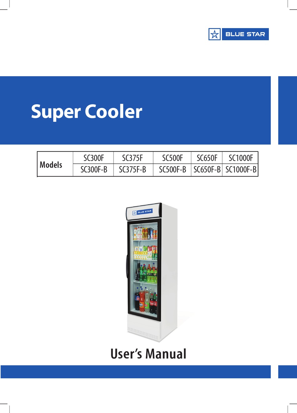 BLUE STAR SUPER COOLER SC300F USER MANUAL Pdf Download ManualsLib