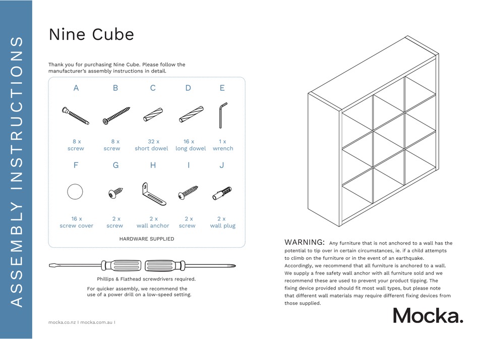 MOCKA NINE CUBE ASSEMBLY INSTRUCTIONS Pdf Download ManualsLib