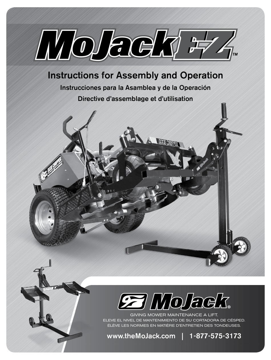 MOJACK EZ LIFT INSTRUCTIONS FOR ASSEMBLY AND OPERATION MANUAL Pdf