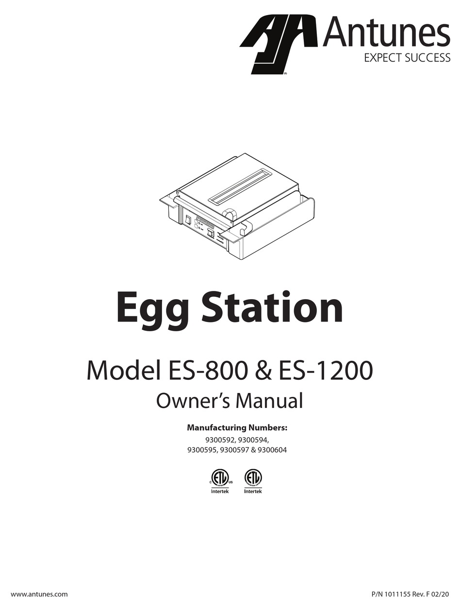 ANTUNES ES800 OWNER'S MANUAL Pdf Download ManualsLib