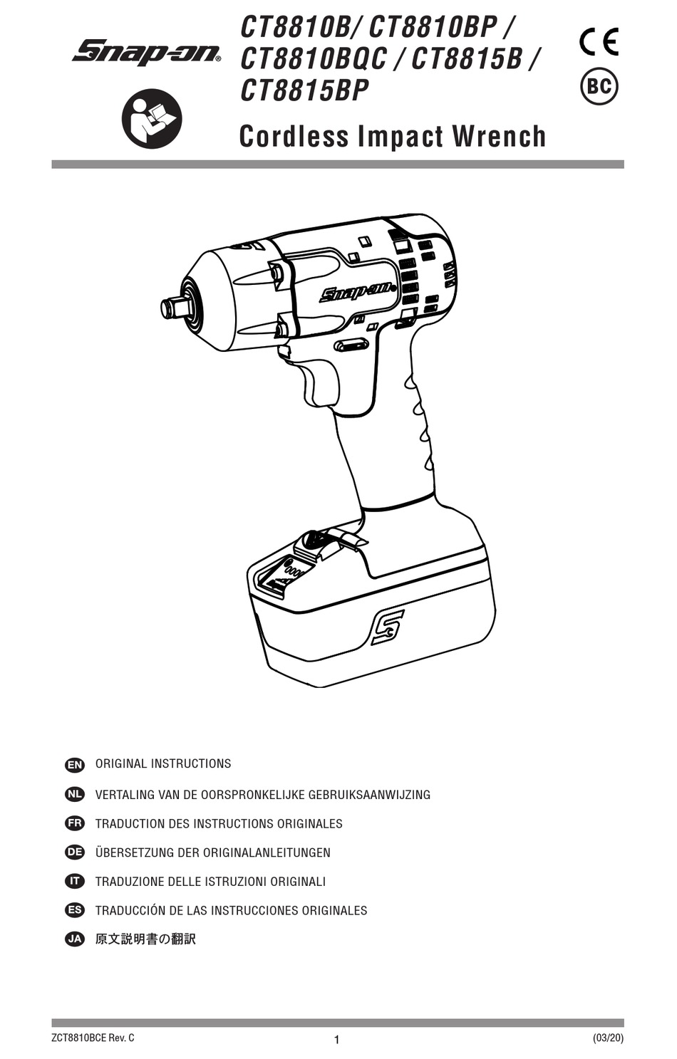 SNAPON CT8810B ORIGINAL INSTRUCTIONS MANUAL Pdf Download ManualsLib
