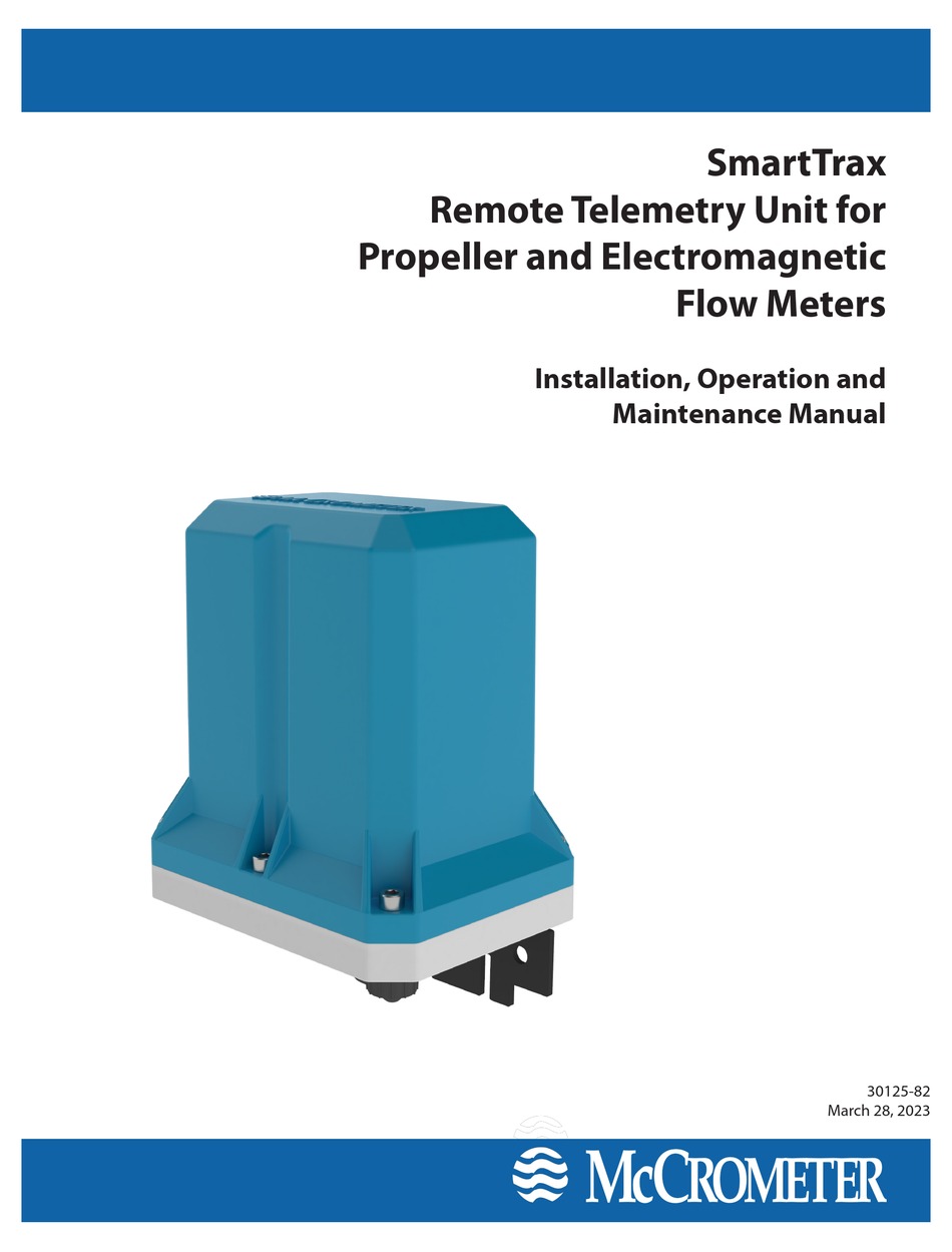 MCCROMETER SMARTTRAX INSTALLATION, OPERATION AND MAINTENANCE MANUAL Pdf