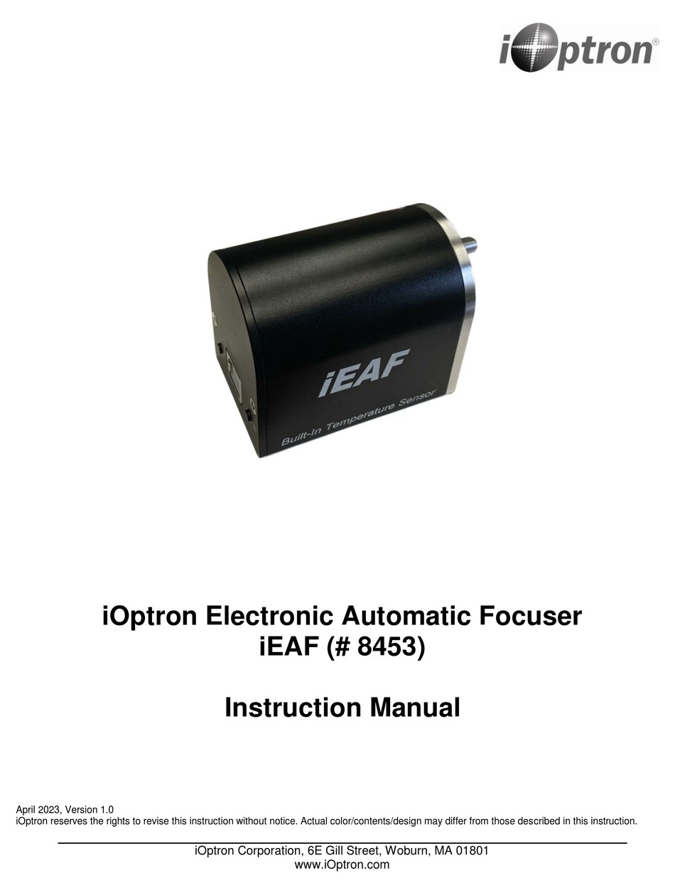 IOPTRON IEAF 8453 INSTRUCTION MANUAL Pdf Download ManualsLib