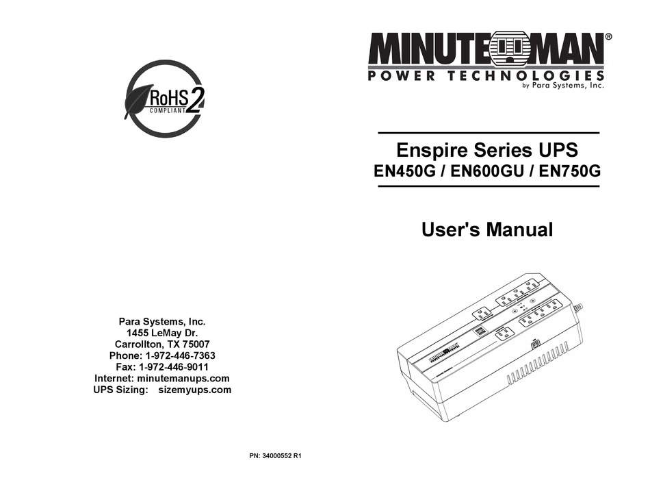 PARA SYSTEMS MINUTEMAN ENSPIRE SERIES USER MANUAL Pdf Download ManualsLib