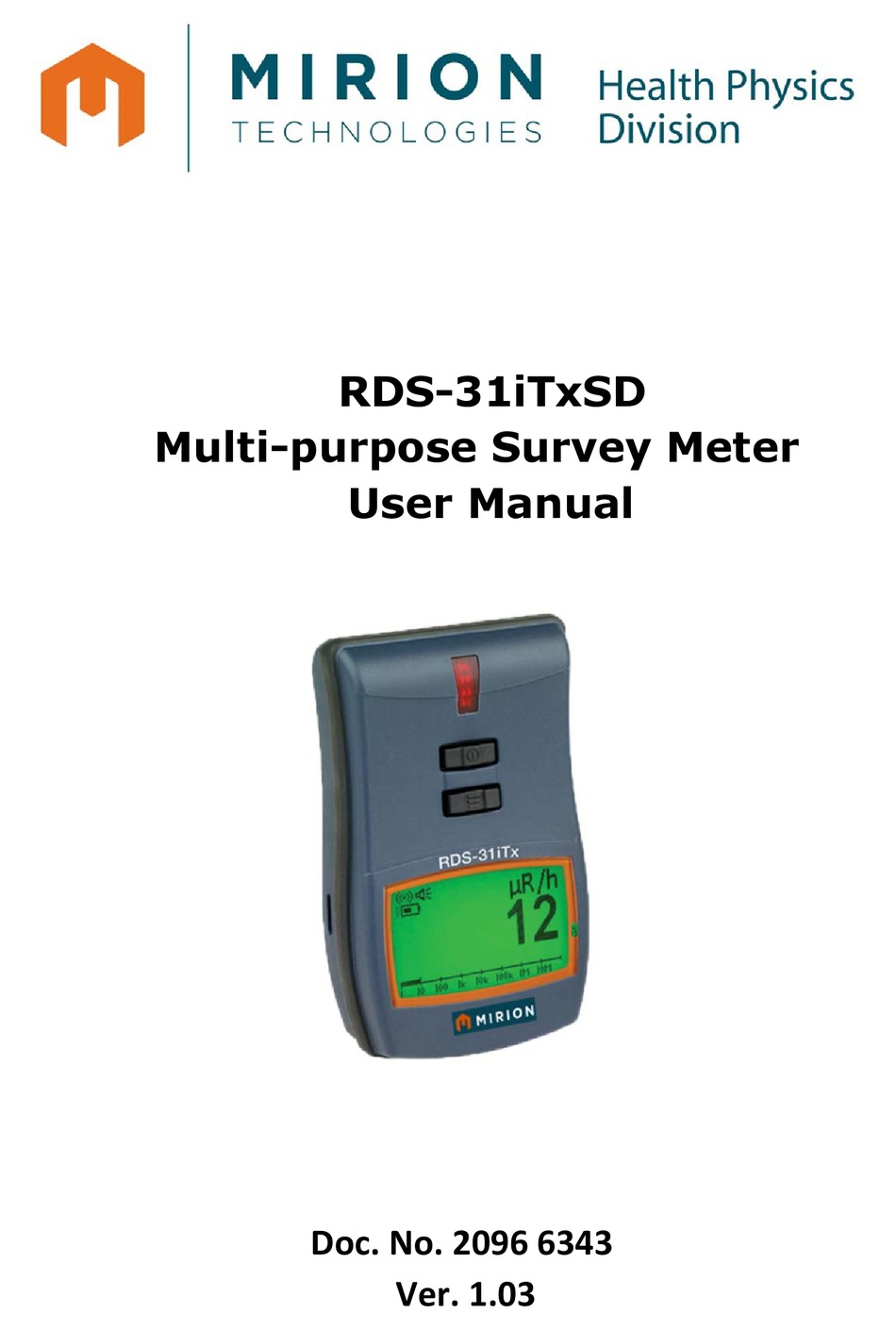 MIRION TECHNOLOGIES RDS31ITXSD USER MANUAL Pdf Download ManualsLib