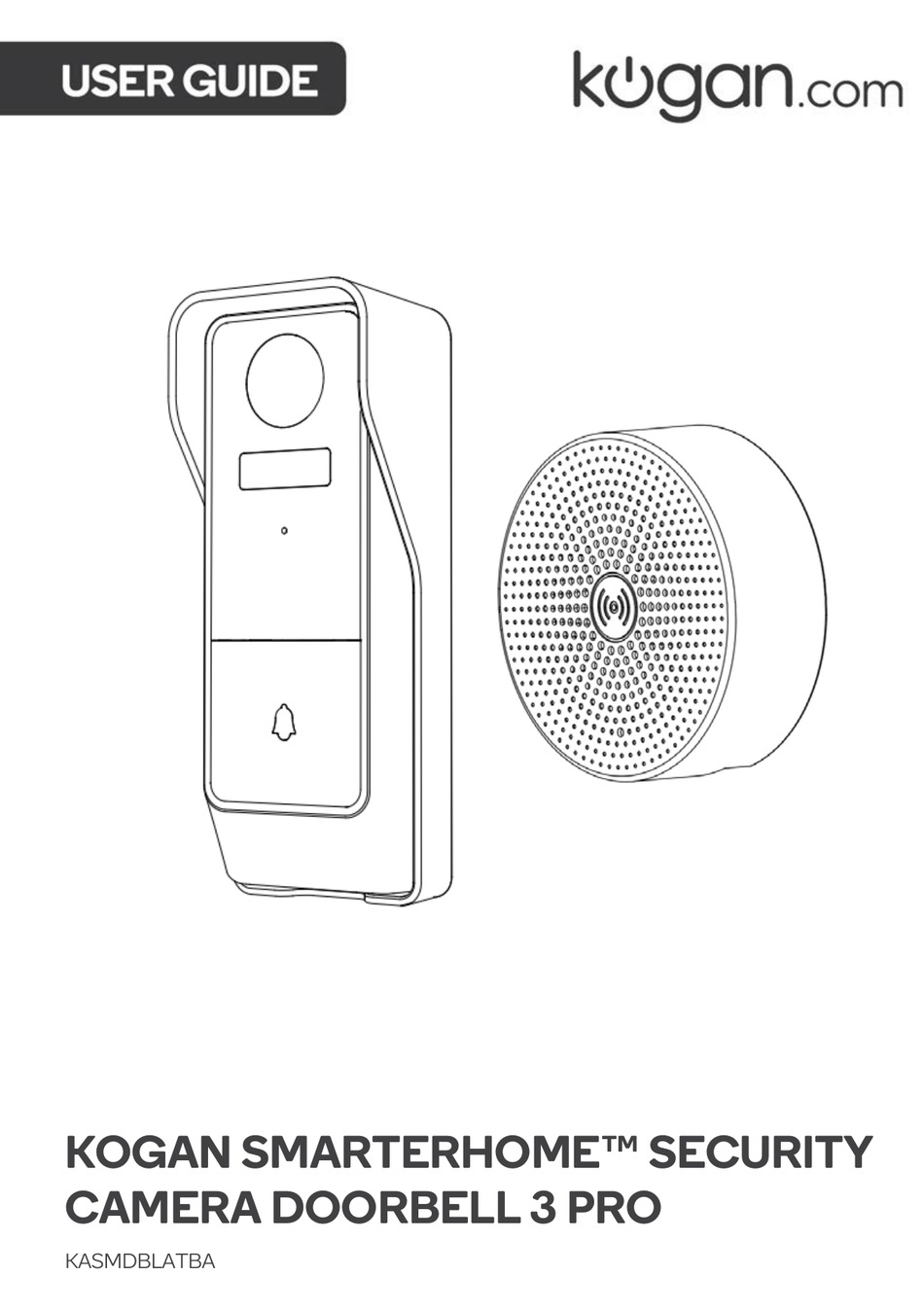 KOGAN SMARTERHOME SECURITY CAMERA DOORBELL 3 PRO USER MANUAL Pdf