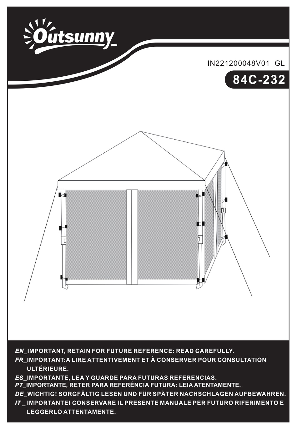OUTSUNNY 84C232 ASSEMBLY INSTRUCTIONS MANUAL Pdf Download ManualsLib