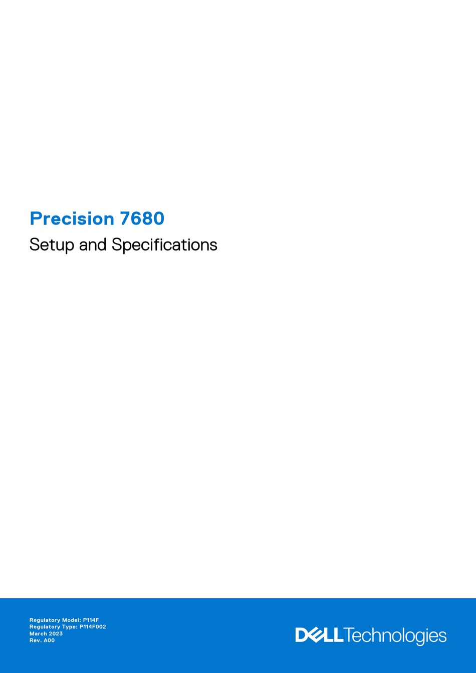 DELL PRECISION 7680 SETUP AND SPECIFICATIONS Pdf Download ManualsLib