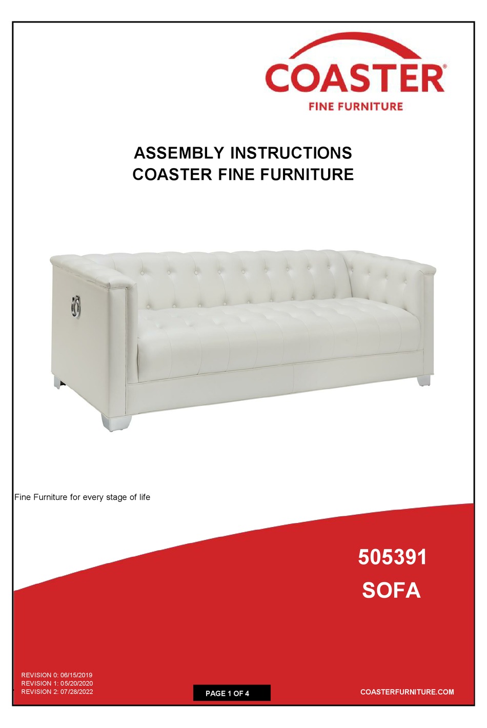COASTER SOFA 505391 ASSEMBLY INSTRUCTIONS Pdf Download ManualsLib