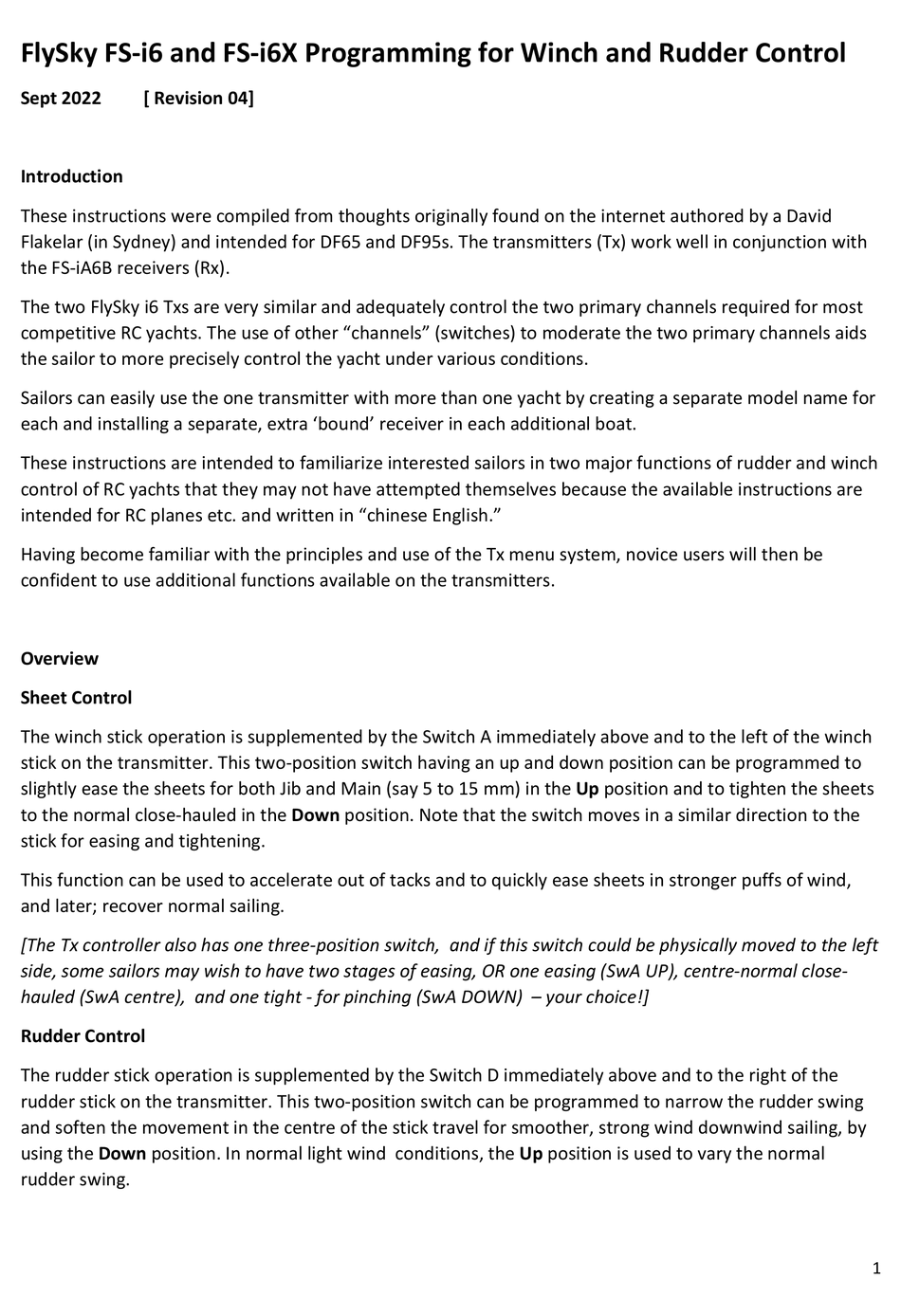 FLYSKY FSI6 PROGRAMMING INSTRUCTION Pdf Download ManualsLib
