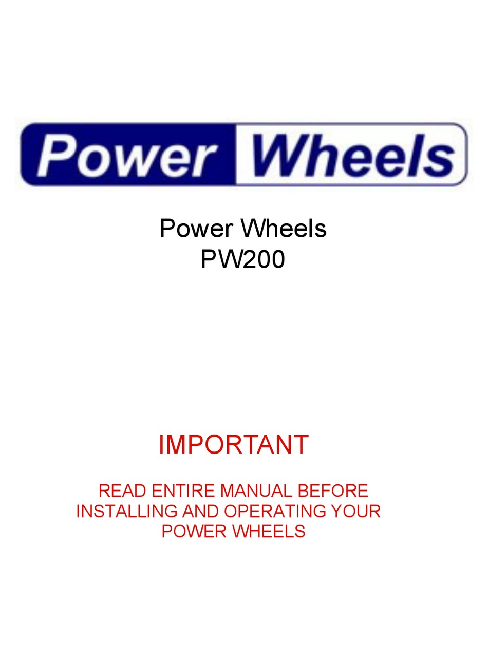 POWER WHEELS PW200 MANUAL Pdf Download ManualsLib