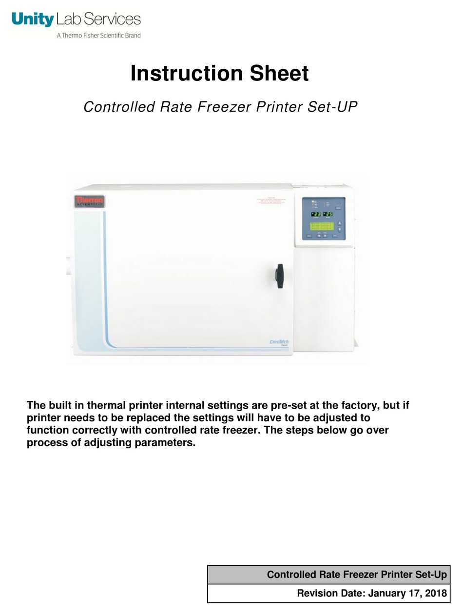 THERMO SCIENTIFIC UNITY LAB SERVICES 7450 INSTRUCTION SHEET Pdf