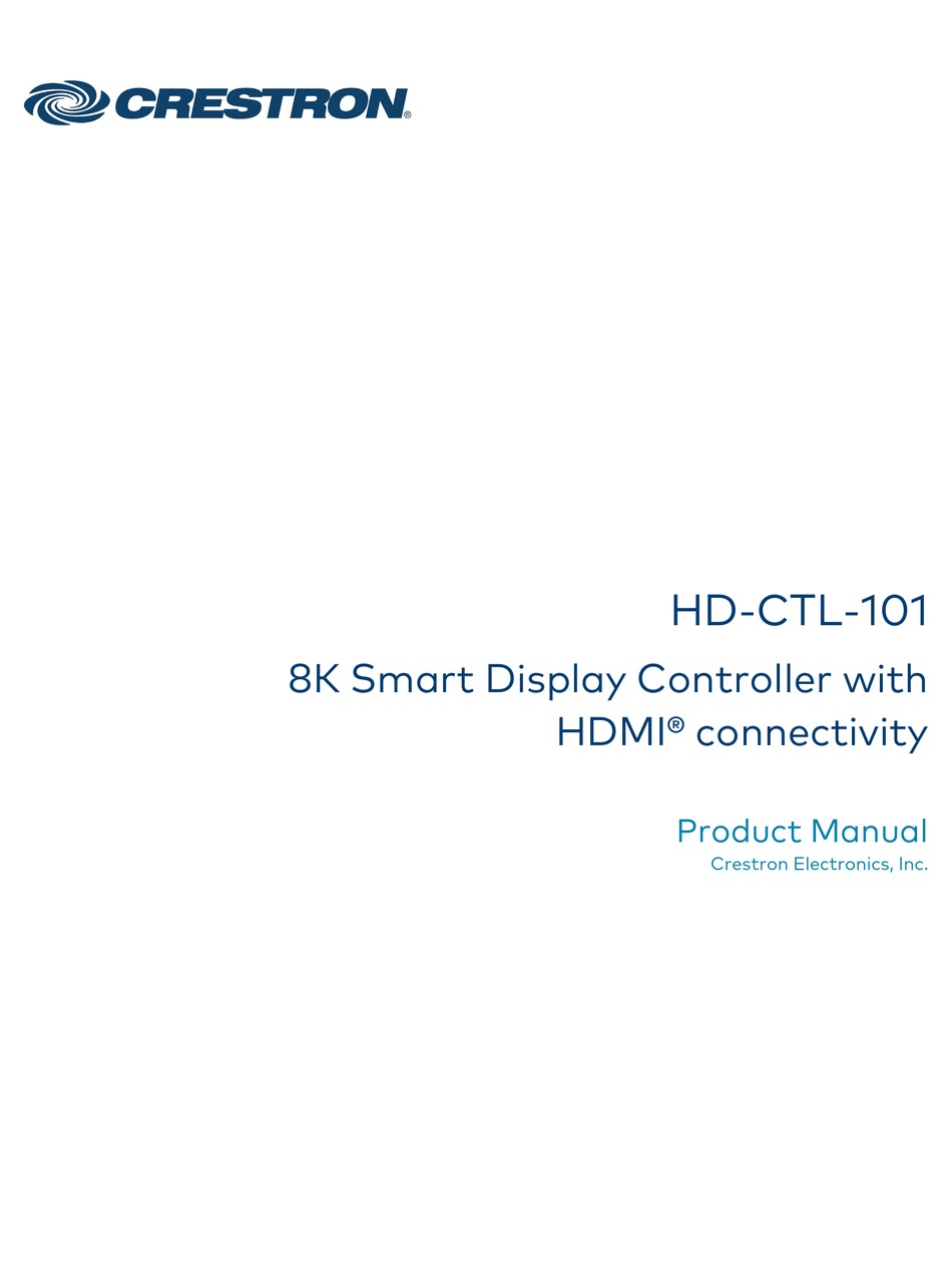 CRESTRON HDCTL101 PRODUCT MANUAL Pdf Download ManualsLib